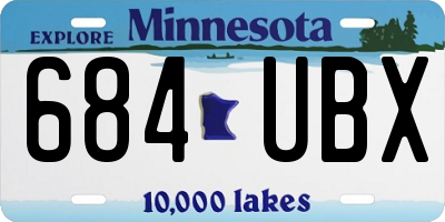 MN license plate 684UBX