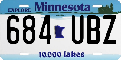 MN license plate 684UBZ