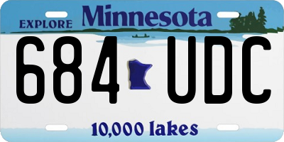 MN license plate 684UDC