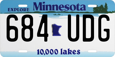 MN license plate 684UDG