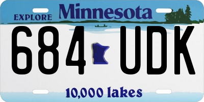 MN license plate 684UDK