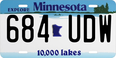 MN license plate 684UDW