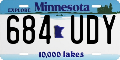 MN license plate 684UDY