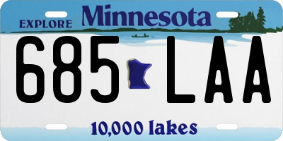 MN license plate 685LAA