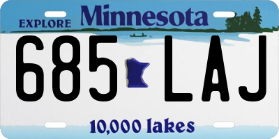 MN license plate 685LAJ