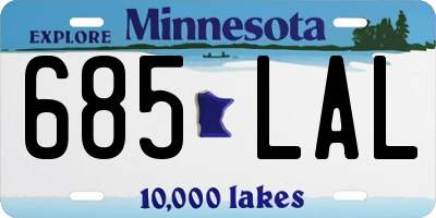 MN license plate 685LAL