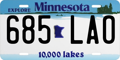 MN license plate 685LAO