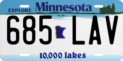 MN license plate 685LAV