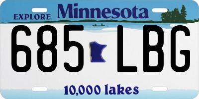 MN license plate 685LBG