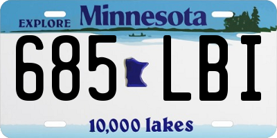 MN license plate 685LBI