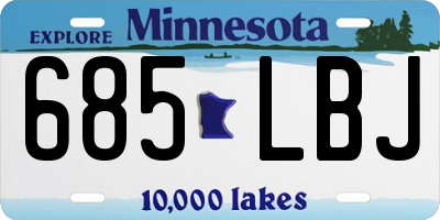 MN license plate 685LBJ