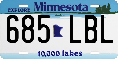MN license plate 685LBL