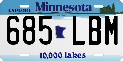 MN license plate 685LBM