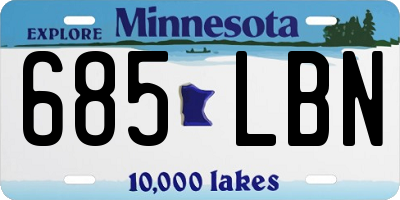MN license plate 685LBN