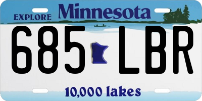 MN license plate 685LBR