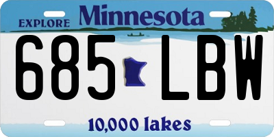 MN license plate 685LBW