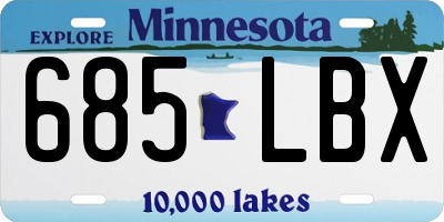 MN license plate 685LBX