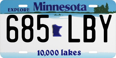 MN license plate 685LBY