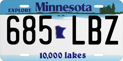 MN license plate 685LBZ