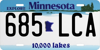 MN license plate 685LCA