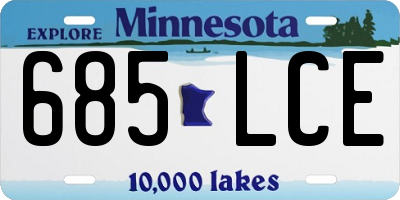 MN license plate 685LCE