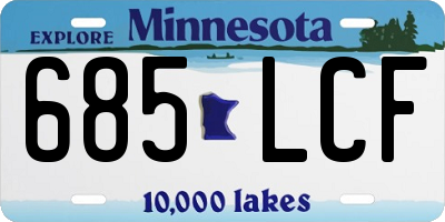 MN license plate 685LCF