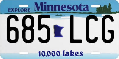 MN license plate 685LCG