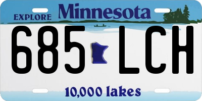 MN license plate 685LCH