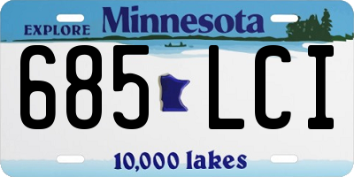 MN license plate 685LCI