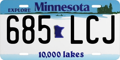 MN license plate 685LCJ