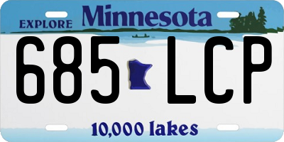 MN license plate 685LCP