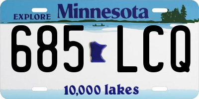 MN license plate 685LCQ
