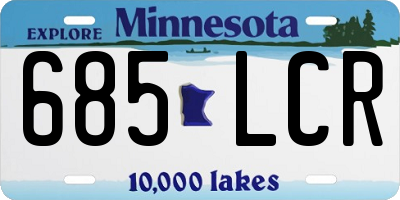 MN license plate 685LCR