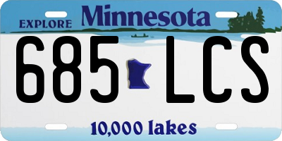 MN license plate 685LCS