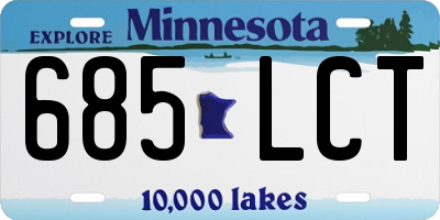 MN license plate 685LCT