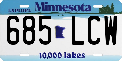 MN license plate 685LCW