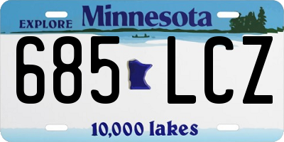 MN license plate 685LCZ