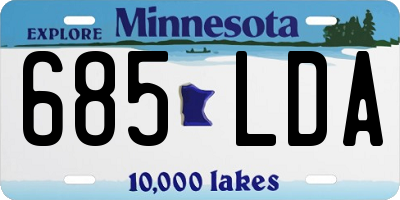 MN license plate 685LDA