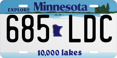 MN license plate 685LDC