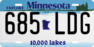 MN license plate 685LDG