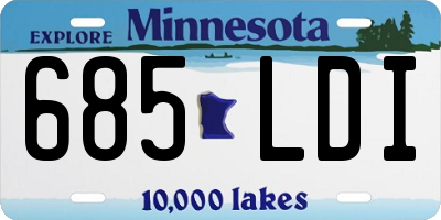 MN license plate 685LDI