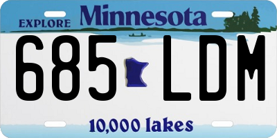 MN license plate 685LDM