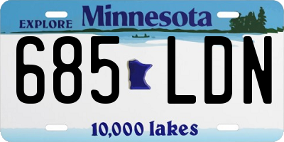 MN license plate 685LDN