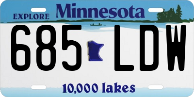 MN license plate 685LDW
