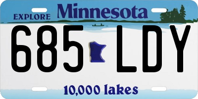 MN license plate 685LDY
