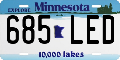 MN license plate 685LED