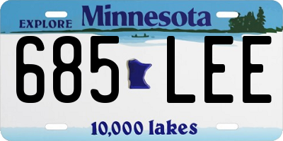 MN license plate 685LEE