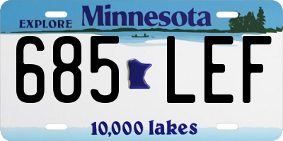 MN license plate 685LEF