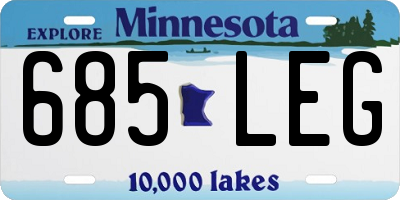 MN license plate 685LEG