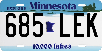 MN license plate 685LEK
